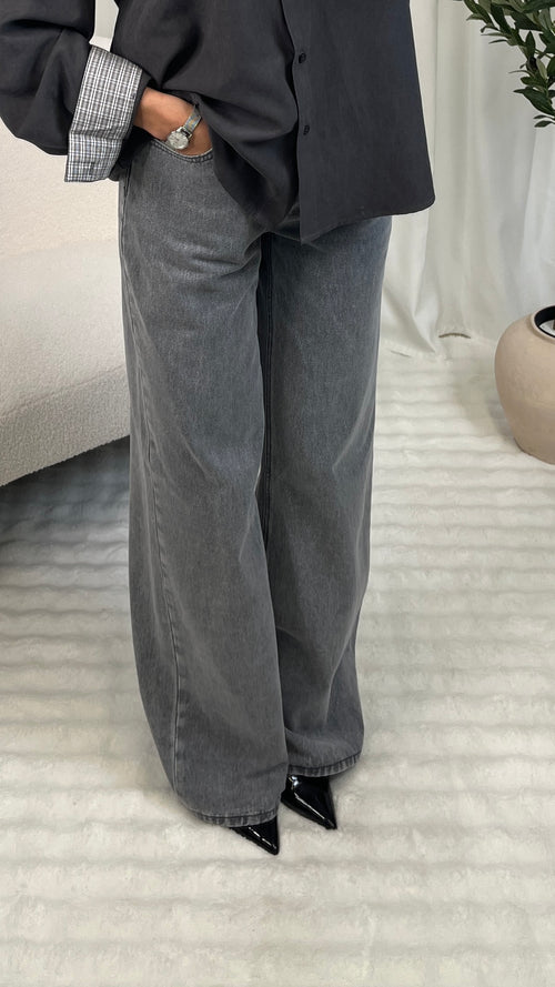 Jean droit taille haute