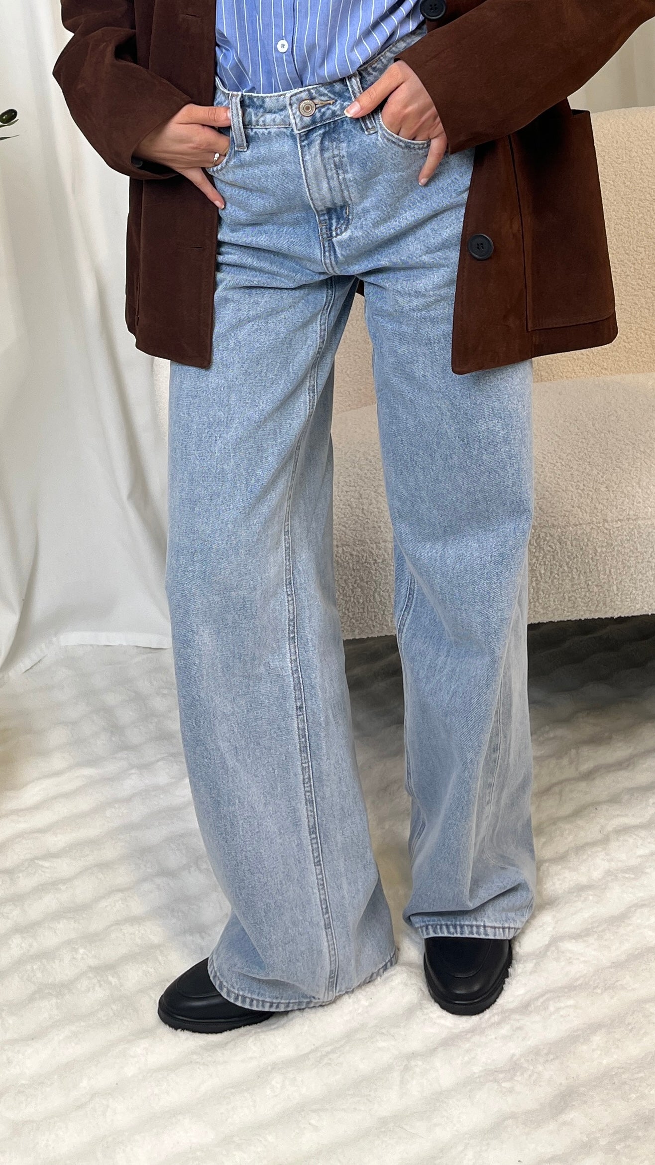 Jean droit taille haute