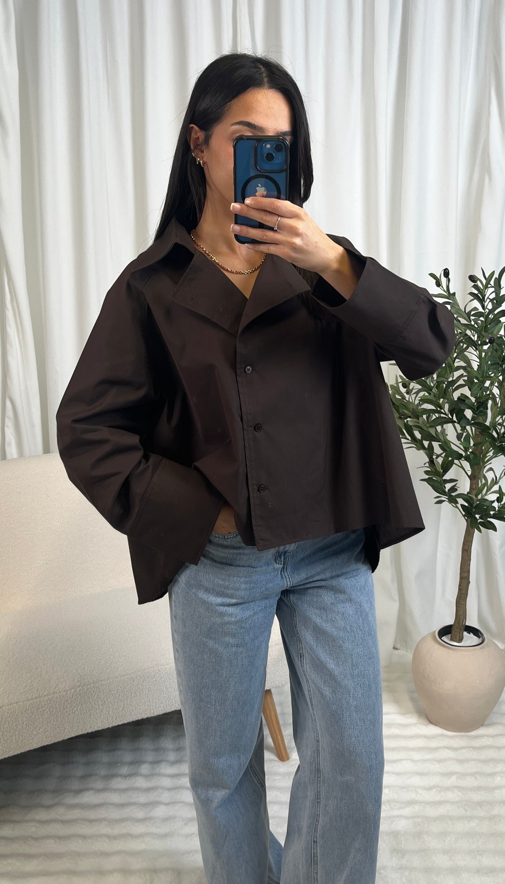 Chemise croisée en coton