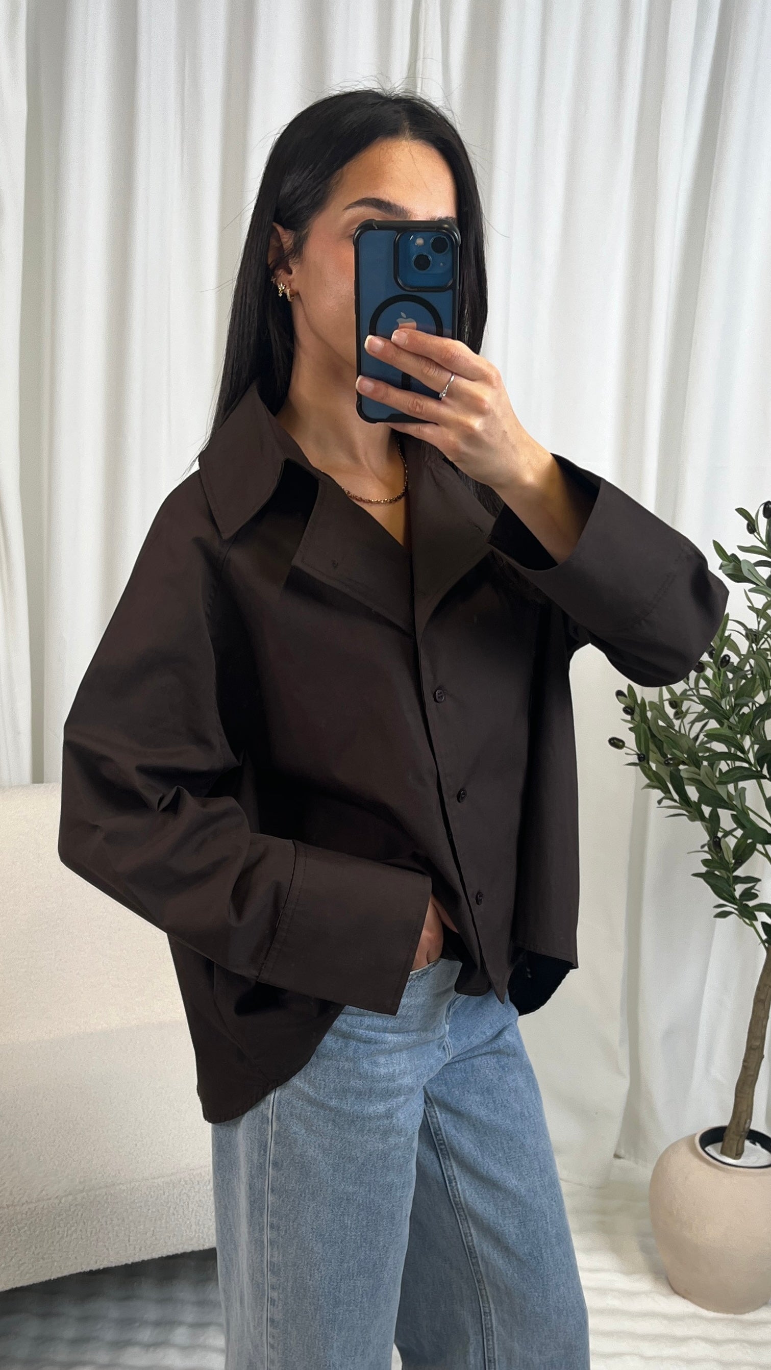 Chemise croisée en coton