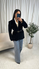 Blazer fourrure noir