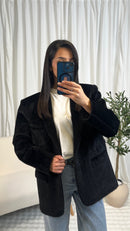 Blazer fourrure noir