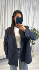 Blazer à carreaux bleu