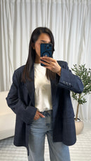 Blazer à carreaux bleu