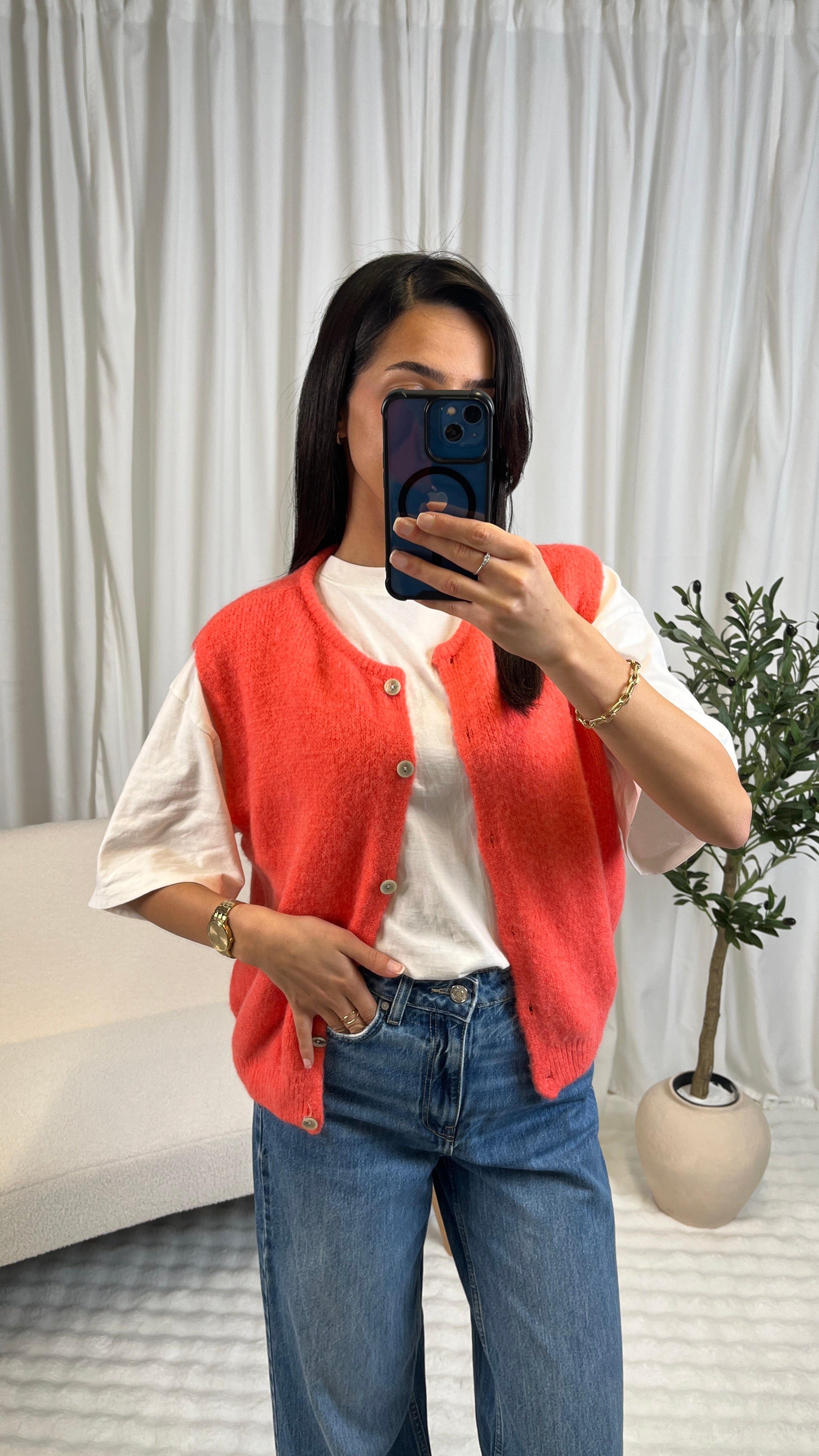 Gilet sans manches en maille