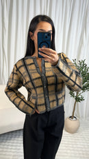 Cardigan à carreaux