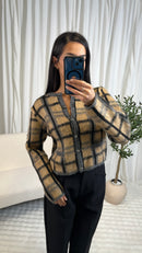 Cardigan à carreaux