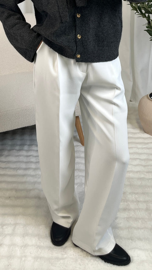 Pantalon taille haute à pinces