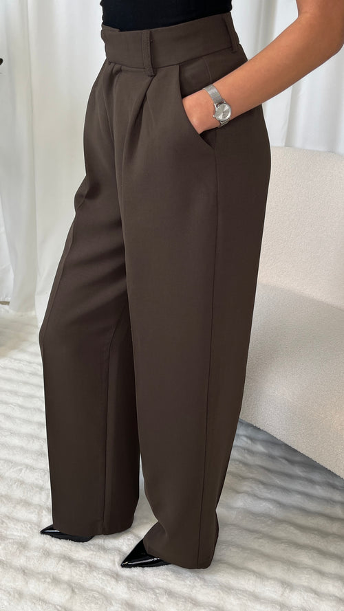 Pantalon taille haute à pinces