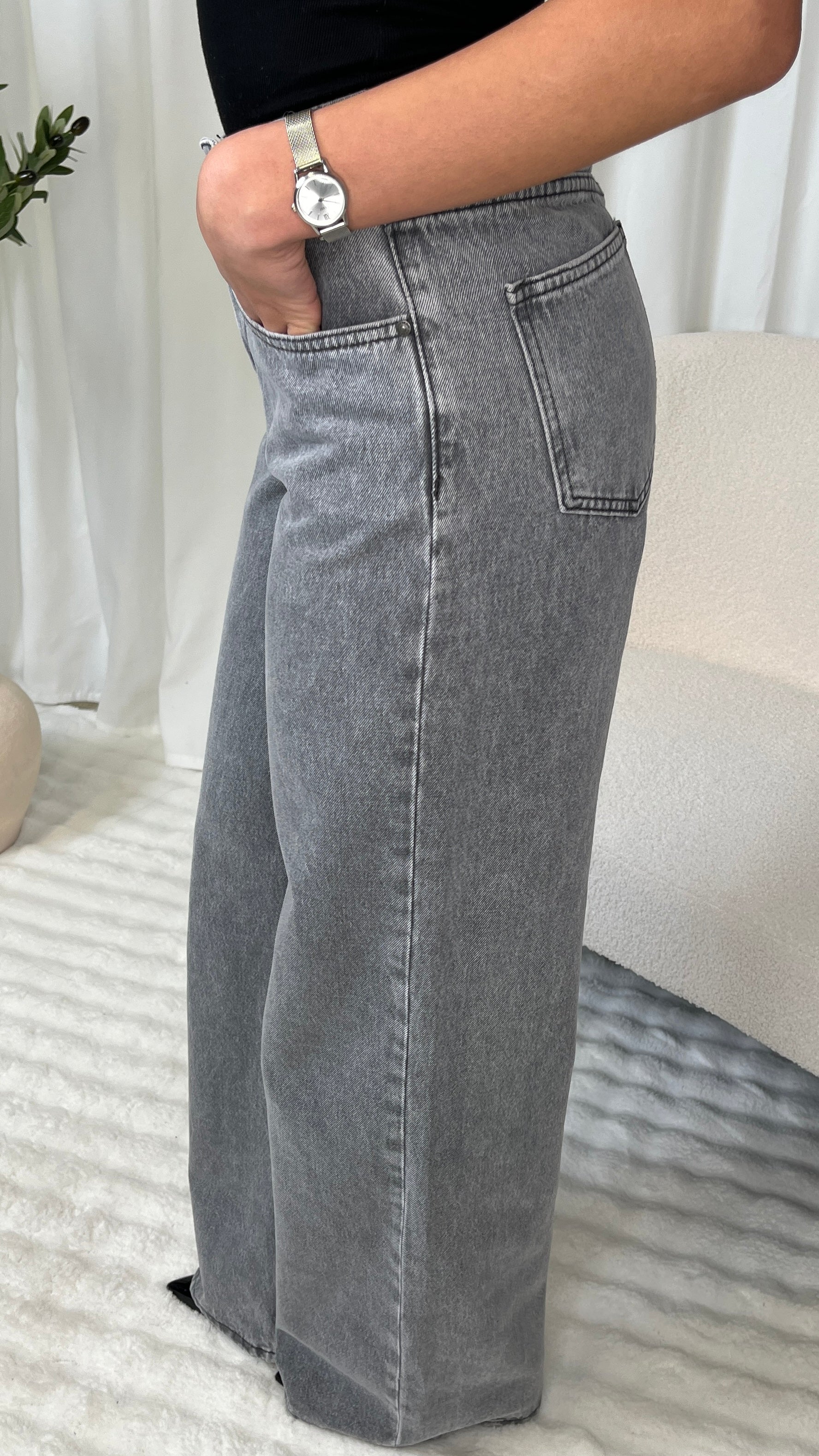 Jean droit taille haute