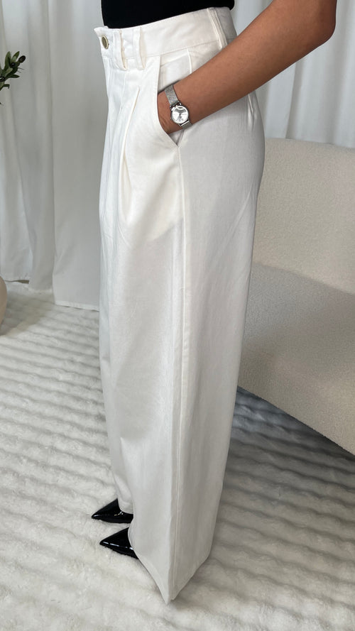 Pantalon blanc large