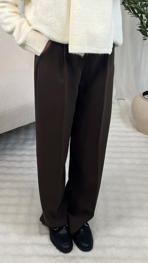 Pantalon taille haute à pinces
